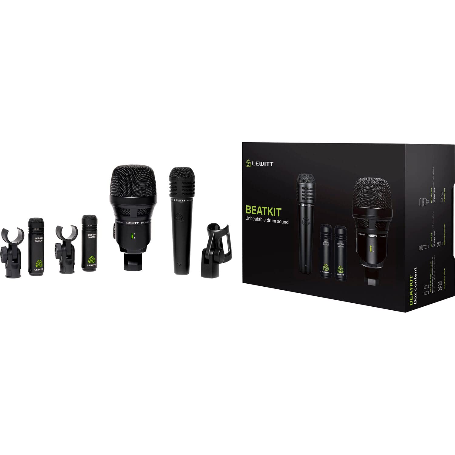 Amazon.co.jp: Lewitt Beatkit ドラムマイクキット 4ピース DTP